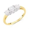 18ct Gold And Platinum Polar Fire Trilogy Ring 1ct (GLI Certificate) - D1109-A, view 6