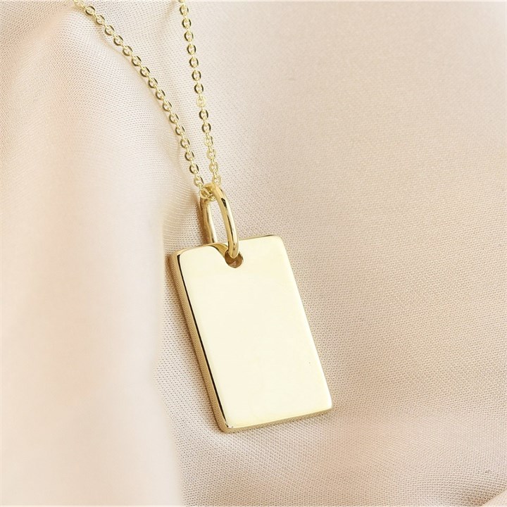 9ct Gold Engravable Tag And Chain - R8703 | Chapelle Jewellers