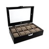 Mele & Co Black Wooden Ten Watch Box - A19155 Alternative Image