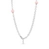 Unique Steel Necklace-5 Pink Jade Elements 75cm - A7419 Alternative Image