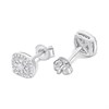 Platinum Cushion-Shaped Diamond Cluster Studs Earrings, 1/4ct/pr - D08502 Alternative Image