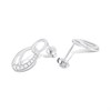 Platinum Double Loop Diamond-Set Earrings - D08503 Alternative Image