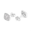 Platinum Cushion-Shaped Diamond Cluster Stud Earrings, 1/2ct/pr - D08504 Alternative Image