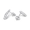 Platinum Diamond Tear Stud Ears, 1/2ct/pair - D08508 Alternative Image