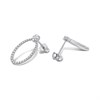 Platinum Diamond-Set Oval Earrings, 1/3ct/pair - D08509 Alternative Image