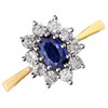 18ct Gold Diamond And Sapphire Cluster Ring - 1/2ct - D2603 Alternative Image