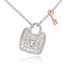 18ct White And Rose Gold Diamond Padlock Necklace - 18pts - D4534 Alternative Image