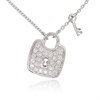 18ct White Gold Diamond Padlock Necklace - 18pts - D4555 Alternative Image