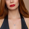 18ct White Gold Sapphire And Diamond Cluster Necklace - 29pts - D4608 Alternative Image