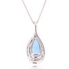 18ct White Gold Aquamarine And Diamond Necklace - 35pts - D4615 Alternative Image