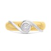 9ct Gold Two Colour Rubover Diamond Single Stone Ring - D5143 Alternative Image