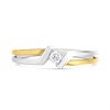 9ct Gold Two Colour Diamond Crossover Single Stone Ring - D5144 Alternative Image
