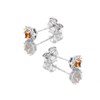 9ct White Gold Yellow Sapphire And Diamond Stud Earrings - 10pts per pair - D54104 Alternative Image