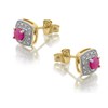 9ct Gold Ruby And Diamond Stud Earrings - 7pts per pair - D54134 Alternative Image