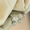 9ct White Gold Diamond Cluster Stud Earrings, 1ct/pr - D5556 Alternative Image