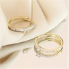 9ct Gold Diamond-Set Huggie Earrings - D5559 Alternative Image