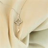 9ct White Gold Diamond-Set Cross Key Necklace - D56165 Alternative Image