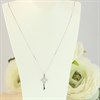 9ct White Gold Diamond-Set Cross Key Necklace - D56165 Alternative Image