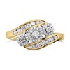 9ct Gold Diamond Crossover Cluster Band Ring - 1/2ct - D5927 Alternative Image