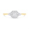 9ct Cushion Cluster Diamond Trilogy Ring - D5932 Alternative Image