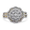 9ct Gold Diamond Flower Cluster Band Ring - 1/2ct - D6076 Alternative Image
