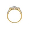 9ct Gold Diamond Flower Cluster Band Ring - 1/2ct - D6076 Alternative Image