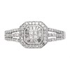 9ct White Gold Diamond Belt Buckle Cluster Ring - 1/2ct - D6306 Alternative Image