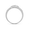 9ct White Gold Diamond Belt Buckle Cluster Ring - 1/2ct - D6306 Alternative Image