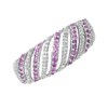9ct White Gold Diamond And Pink Sapphire Band Ring - 10pts - D63129 Alternative Image