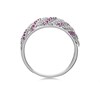 9ct White Gold Diamond And Pink Sapphire Band Ring - 10pts - D63129 Alternative Image