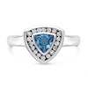 9ct White Gold Blue Topaz And Diamond Cluster Ring - 18pts - D63135 Alternative Image