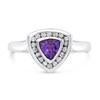 9ct White Gold Trillion Amethyst And Diamond Ring - 18pts - D63136 Alternative Image