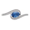 9ct White Gold Sapphire And Diamond Twist Ring - D63138 Alternative Image