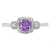 9ct White Gold Amethyst And Diamond Halo Cluster Ring - 15pts - D63139 Alternative Image