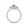 9ct White Gold Amethyst And Diamond Halo Cluster Ring - 15pts - D63139 Alternative Image