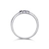 9ct White Gold Sapphire And Diamond Trilogy Ring - 6pts - D63143 Alternative Image