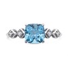 9ct White Gold Cushion Blue Topaz And Diamond Ring - 5pts - D63145 Alternative Image