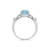 9ct White Gold Cushion Blue Topaz And Diamond Ring - 5pts - D63145 Alternative Image