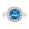 9ct White Gold Cushion Blue Topaz And Diamond Cluster Ring - 1/2ct - D63146 Alternative Image