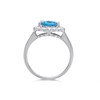 9ct White Gold Cushion Blue Topaz And Diamond Cluster Ring - 1/2ct - D63146 Alternative Image