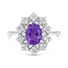 9ct White Gold Amethyst And Diamond Cluster Ring - 1/3ct - D63166 Alternative Image