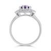 9ct White Gold Amethyst And Diamond Cluster Ring - 1/3ct - D63166 Alternative Image