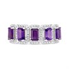 9ct White Gold Amethyst And Diamond Band Ring - 1/4ct - D63180 Alternative Image