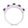 9ct White Gold Amethyst And Diamond Band Ring - 1/4ct - D63180 Alternative Image