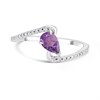 9ct White Gold Pear Amethyst And Diamond Twist Ring, 10pts - D63188 Alternative Image
