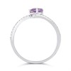 9ct White Gold Pear Amethyst And Diamond Twist Ring, 10pts - D63188 Alternative Image