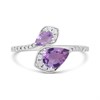 9ct White Gold Pear Amethyst And Diamond Crossover Ring - D63189 Alternative Image