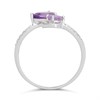 9ct White Gold Pear Amethyst And Diamond Crossover Ring - D63189 Alternative Image