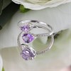9ct White Gold Pear Amethyst And Diamond Crossover Ring - D63189 Alternative Image