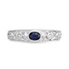9ct White Gold Matt Finish Sapphire And Diamond Ring - D63191 Alternative Image